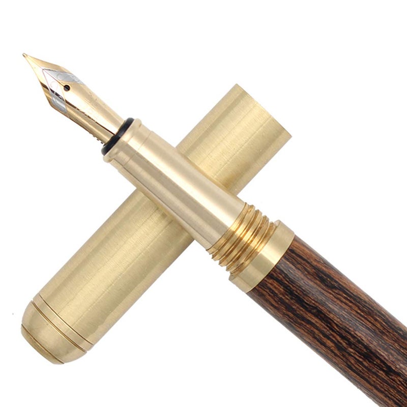 Gullor Handcrafted Rosewood Fountain Pen, Smooth and Easy Writing for Signature, Medium Nib, Brown Wood - Image 2